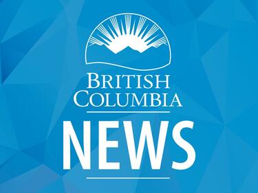 BC Logo with NEWS written underneath and abstract blue background