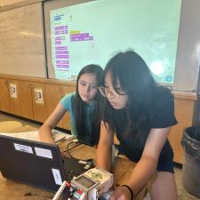 Two Abbotsford Middle school students working on a project in summer school class